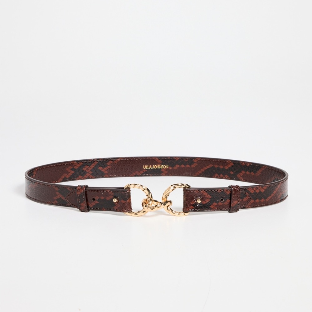 Ulla Johnson Esti Twisted Links Bordeaux Leather Belt